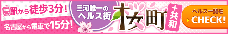 駅から徒歩3分！三河唯一のヘルス街桜町＋共和